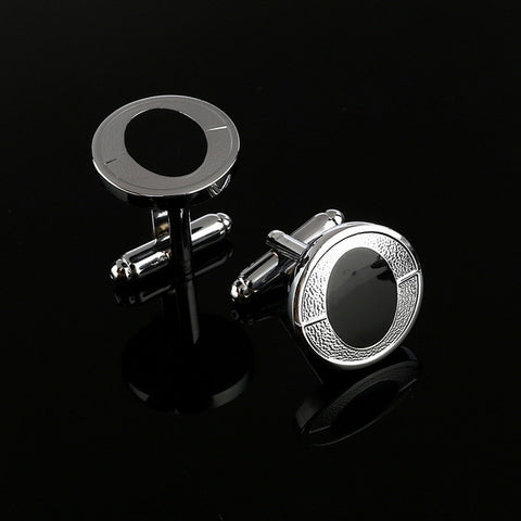 Simple Style Black Rectangle Cufflink