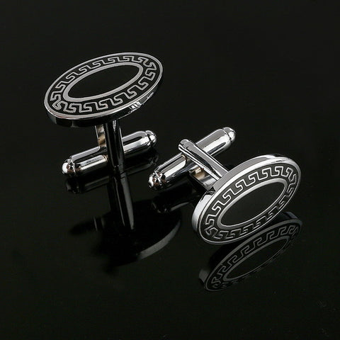 Simple Style Black Rectangle Cufflink