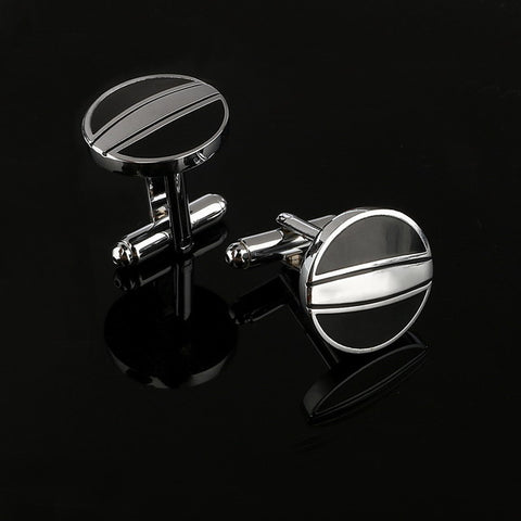 Simple Style Black Rectangle Cufflink